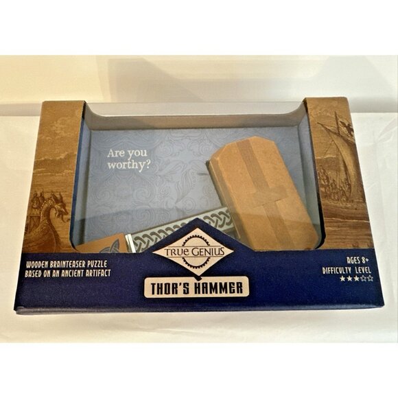 THOR’S HAMMER Wooden Puzzle 3 Star Difficulty By True Genius Learning New Sealed - Picture 1 of 7